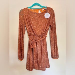 Sequin Longsleeve Mini Dress NWT